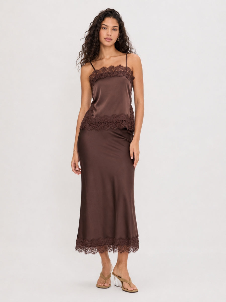 Emma Satin Lace Skirt