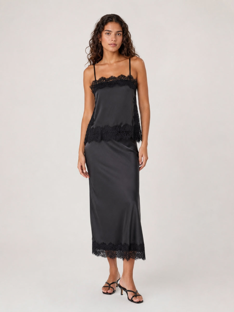 Emma Satin Lace Cami Top