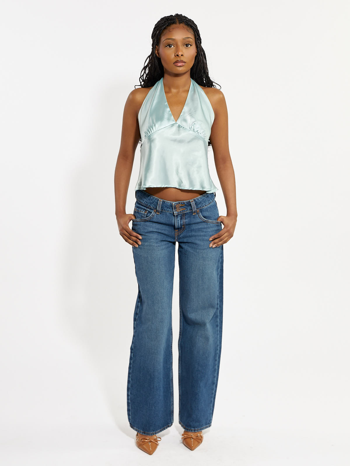 Valencia Satin Halter Cami Top