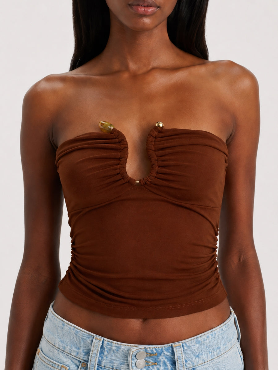 Porto Scarf Strapless Top