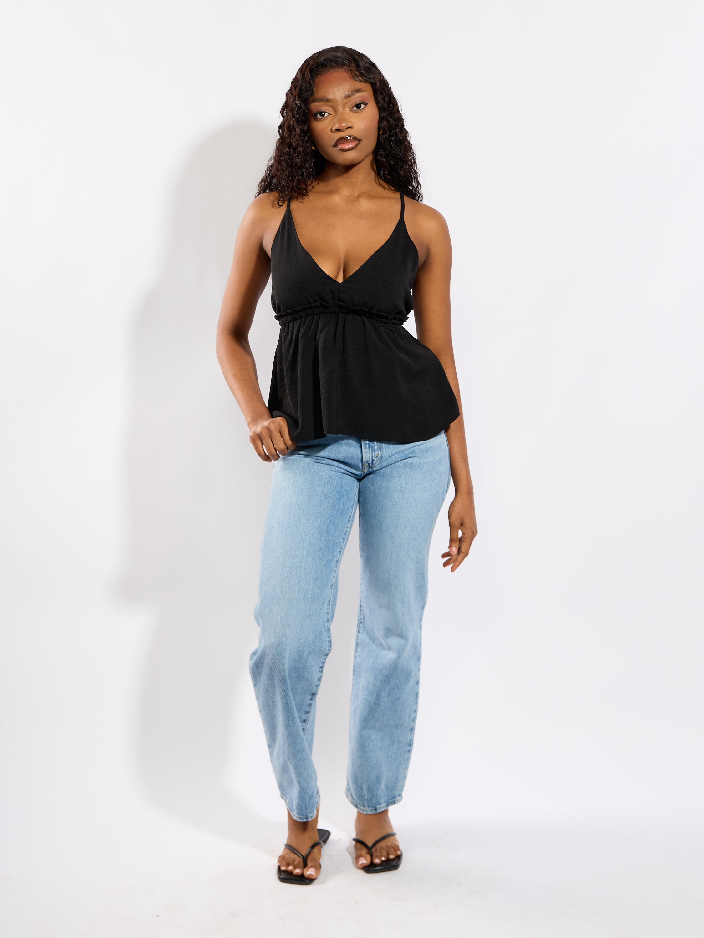 Peplum V-Neck Blouse