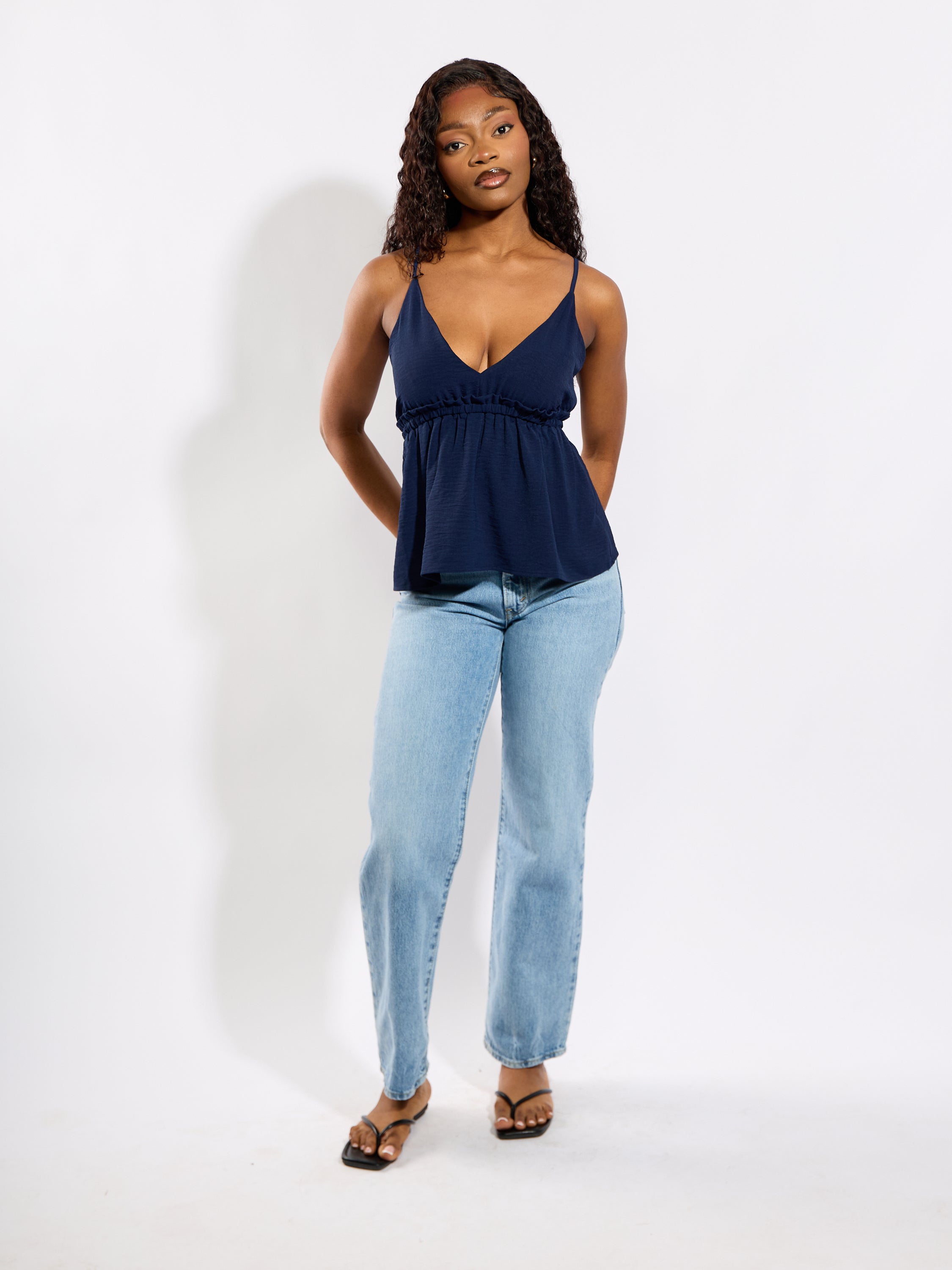 Peplum V-Neck Blouse