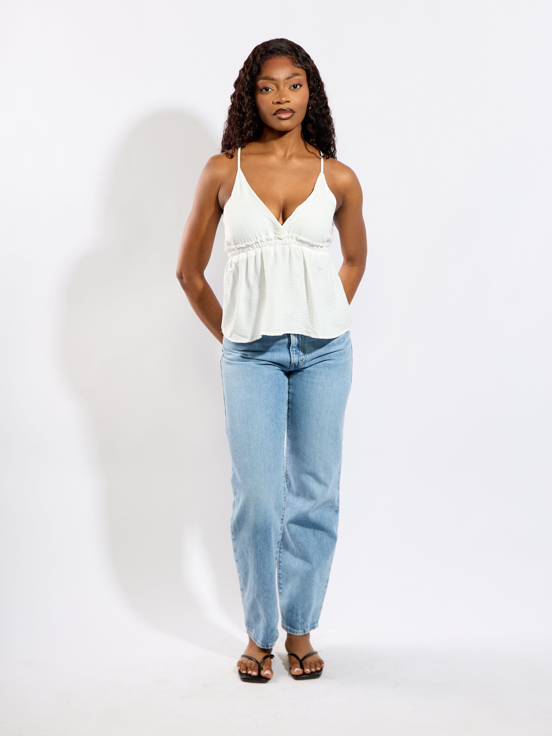 Peplum V-Neck Blouse