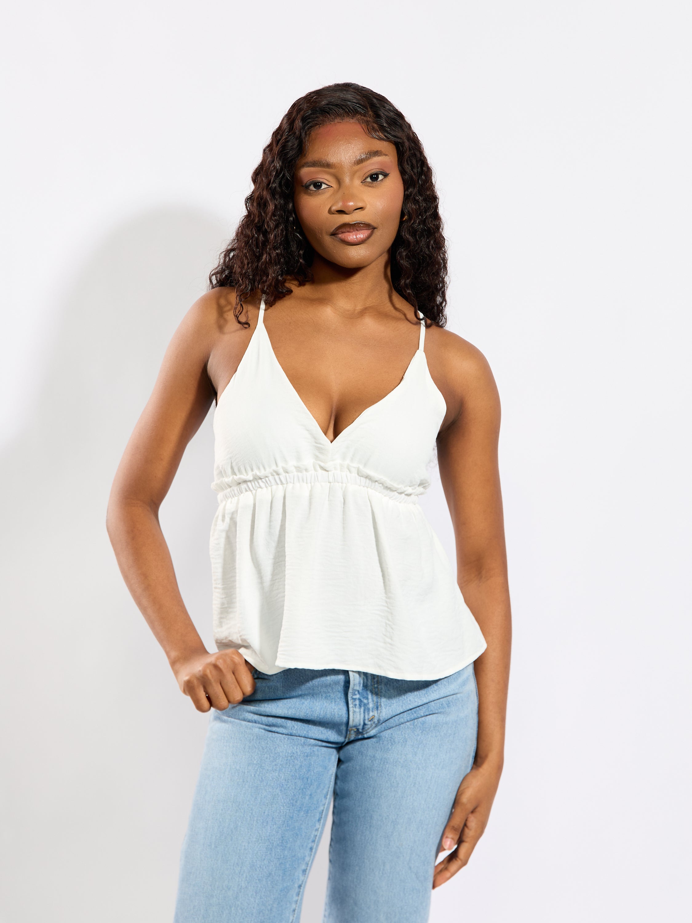 Peplum V-Neck Blouse