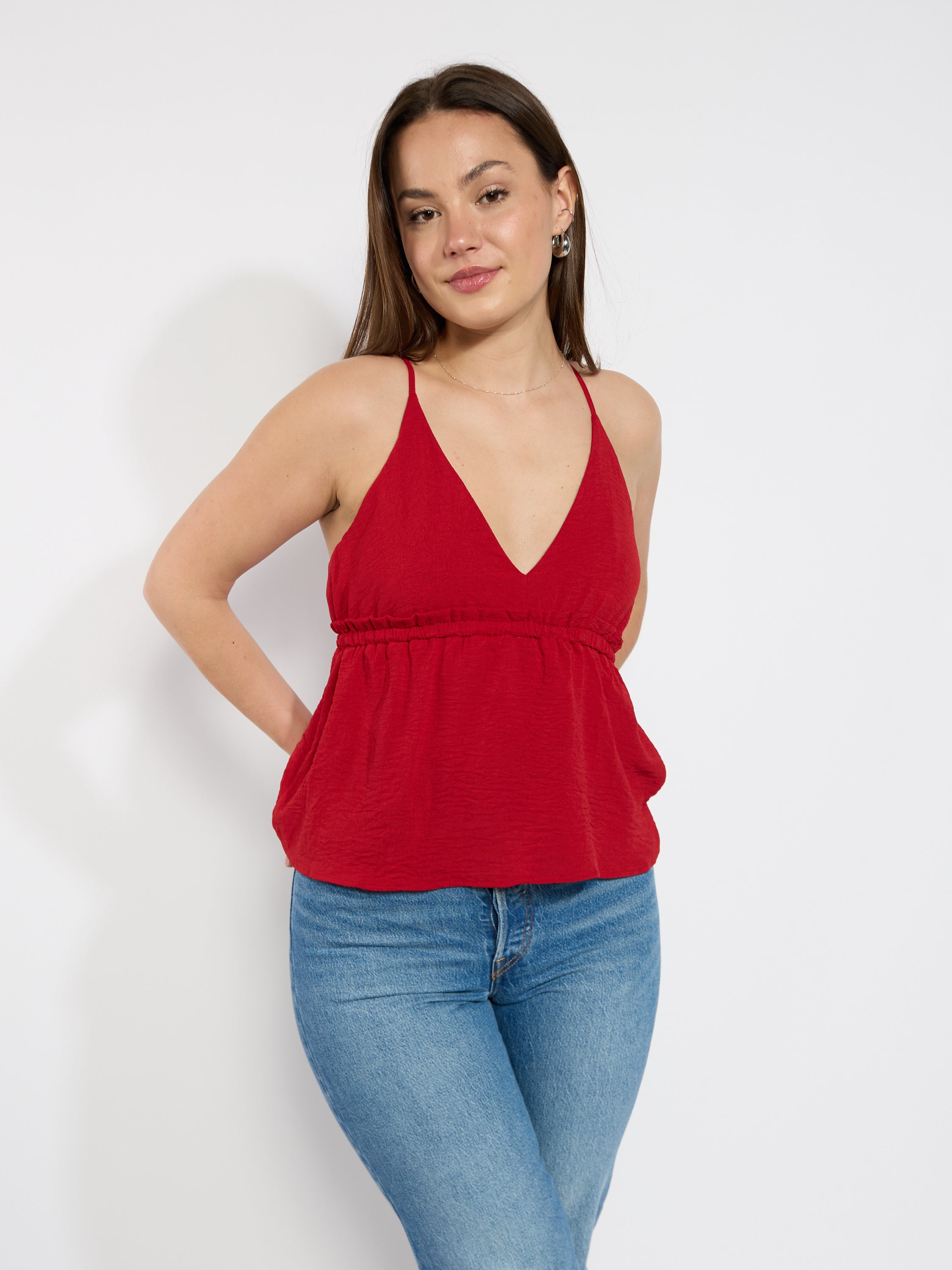 Peplum V-Neck Blouse