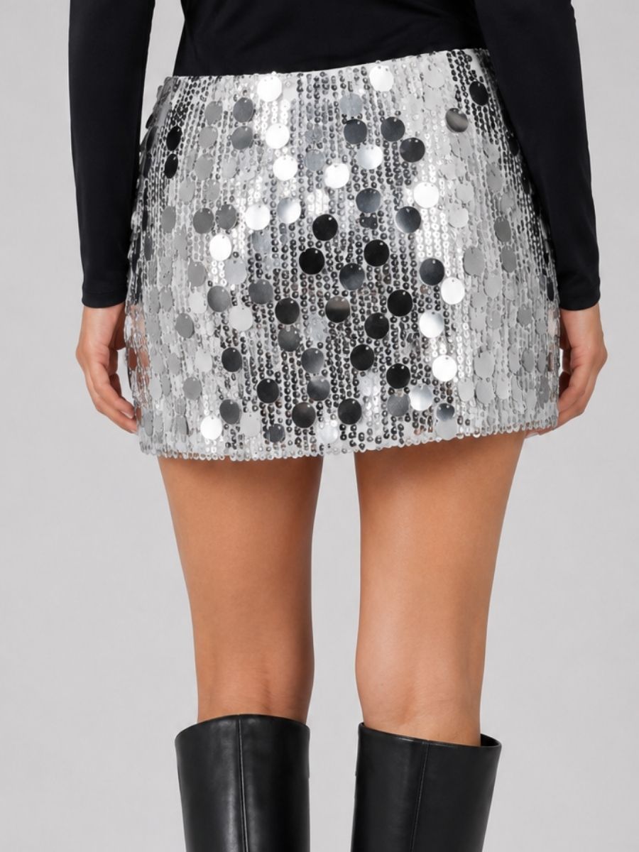 Bells Sequin Dot Mini Skirt