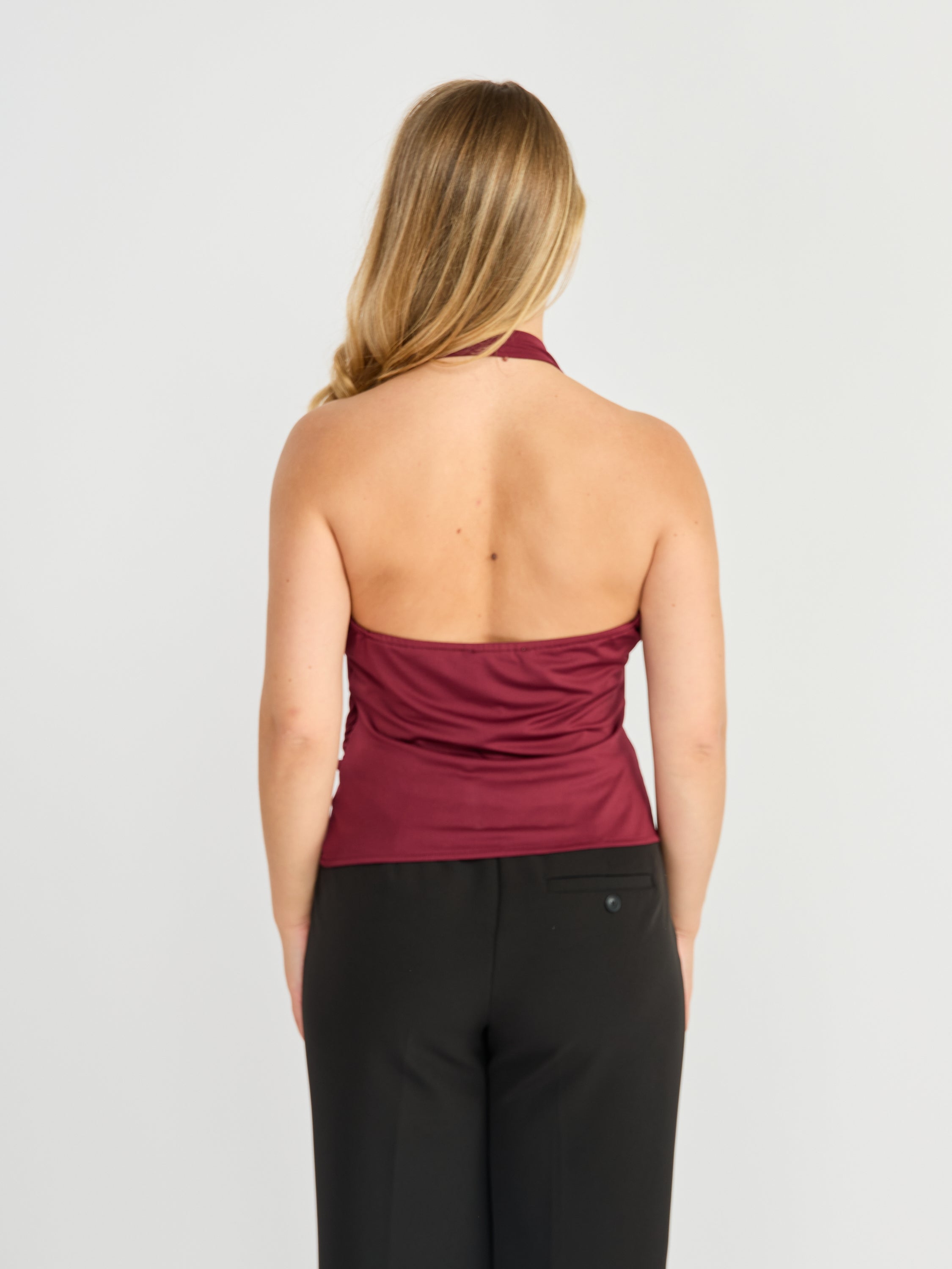 Genevieve Cowl Neck Halter Top