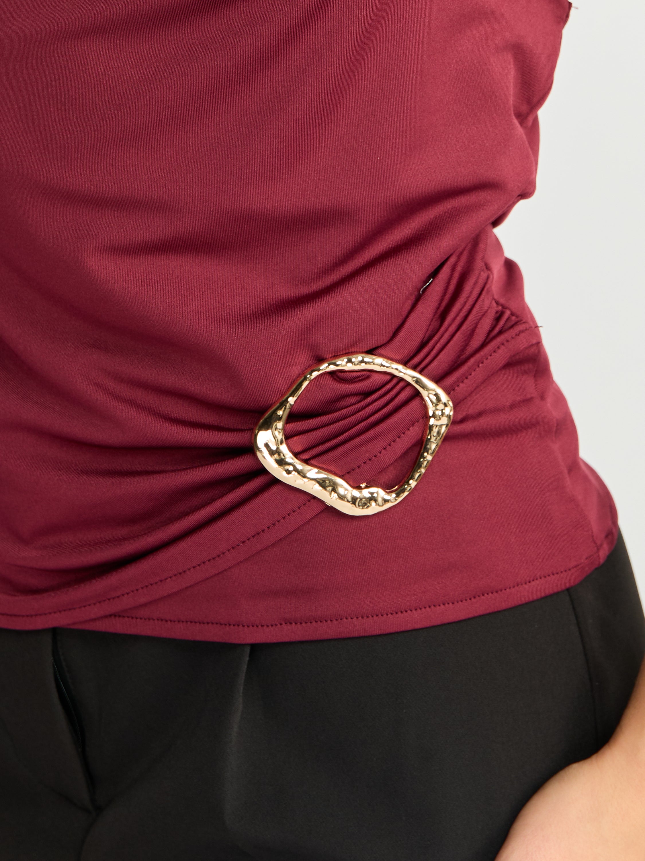 Genevieve Cowl Neck Halter Top